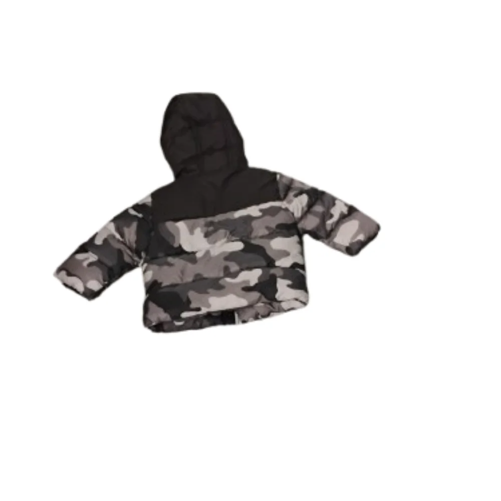 NWT Michael Kors Camo Print Boys Hooded Puffer Jacket Sz 12 Mos